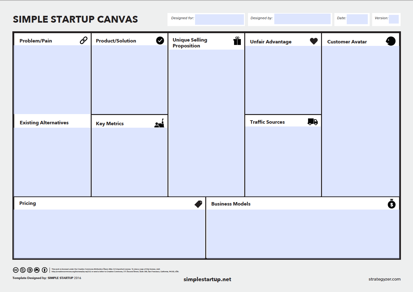 Simple startup business plan template free